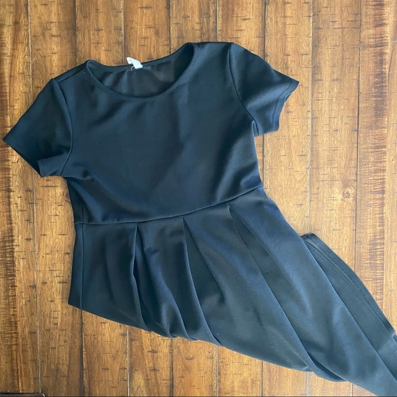 Black Front Pleat Maternity Dress - PinkBlush - Picture 3 of 8